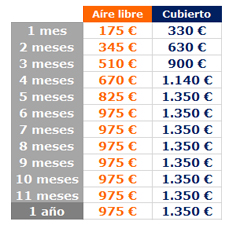 Tarifa general online Parking10